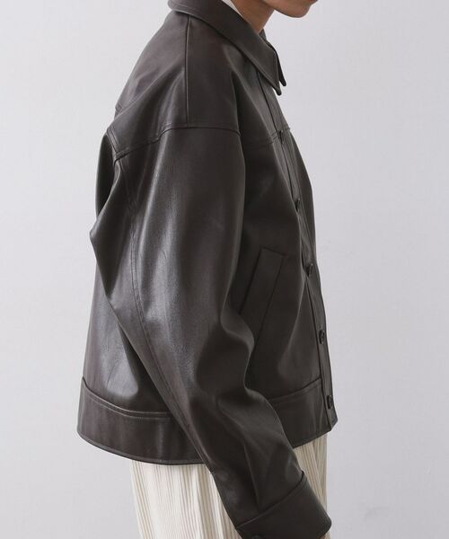 OPAQUE.CLIP / オペーク ドット クリップ レザーブルゾン・ジャケット | シンセティックレザー調ブルゾン【洗える】 | 詳細12