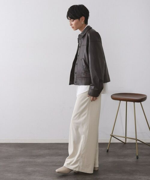 OPAQUE.CLIP / オペーク ドット クリップ レザーブルゾン・ジャケット | シンセティックレザー調ブルゾン【洗える】 | 詳細3