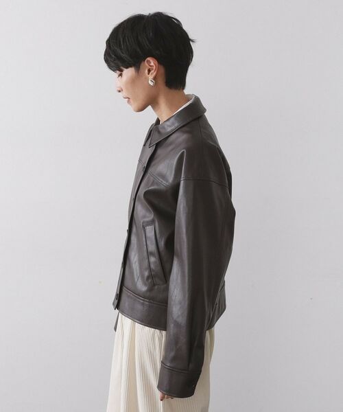 OPAQUE.CLIP / オペーク ドット クリップ レザーブルゾン・ジャケット | シンセティックレザー調ブルゾン【洗える】 | 詳細6
