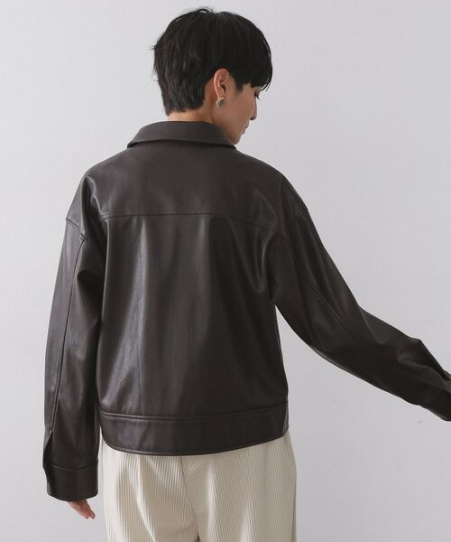 OPAQUE.CLIP / オペーク ドット クリップ レザーブルゾン・ジャケット | シンセティックレザー調ブルゾン【洗える】 | 詳細7