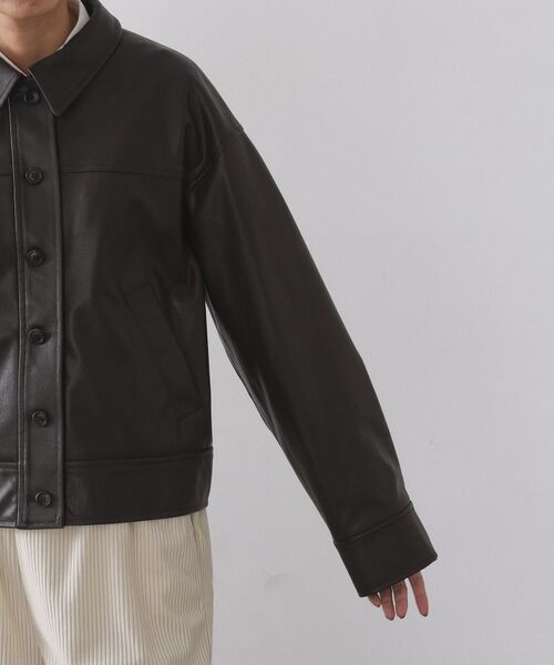 OPAQUE.CLIP / オペーク ドット クリップ レザーブルゾン・ジャケット | シンセティックレザー調ブルゾン【洗える】 | 詳細9