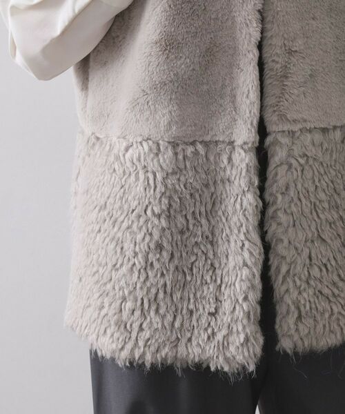 OPAQUE.CLIP / オペーク ドット クリップ ベスト | フェイクファー×フェイクボアドッキングジレ【洗濯機OK】 | 詳細18