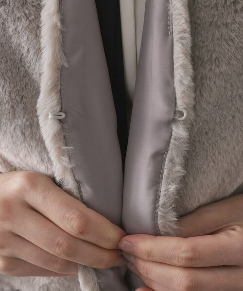 OPAQUE.CLIP / オペーク ドット クリップ ベスト | フェイクファー×フェイクボアドッキングジレ【洗濯機OK】 | 詳細19