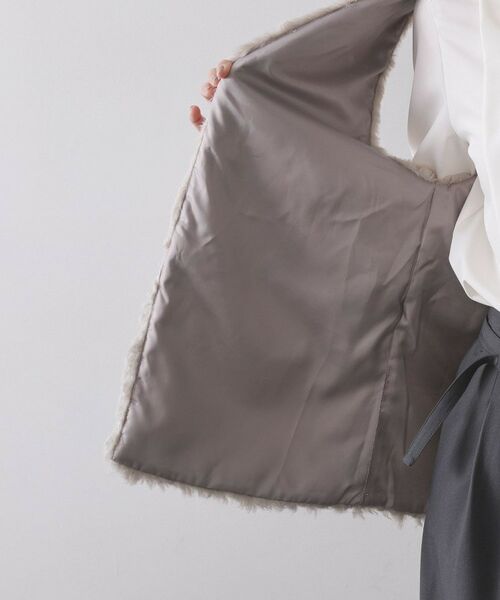 OPAQUE.CLIP / オペーク ドット クリップ ベスト | フェイクファー×フェイクボアドッキングジレ【洗濯機OK】 | 詳細20