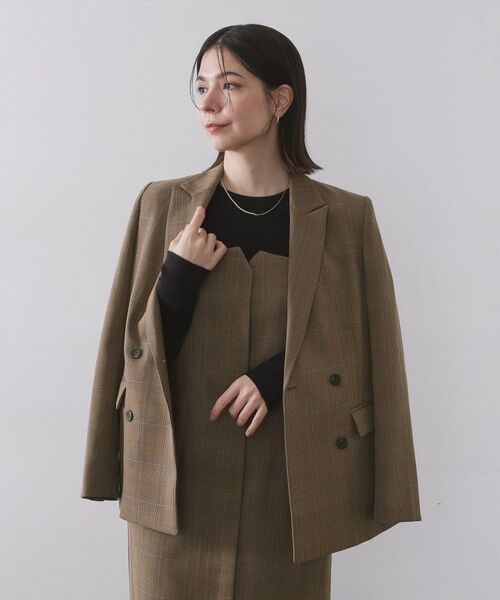 OPAQUE.CLIP / オペーク ドット クリップ テーラードジャケット | グレンチェックダブルジャケット/セットアップ対応可【洗える】 | 詳細1