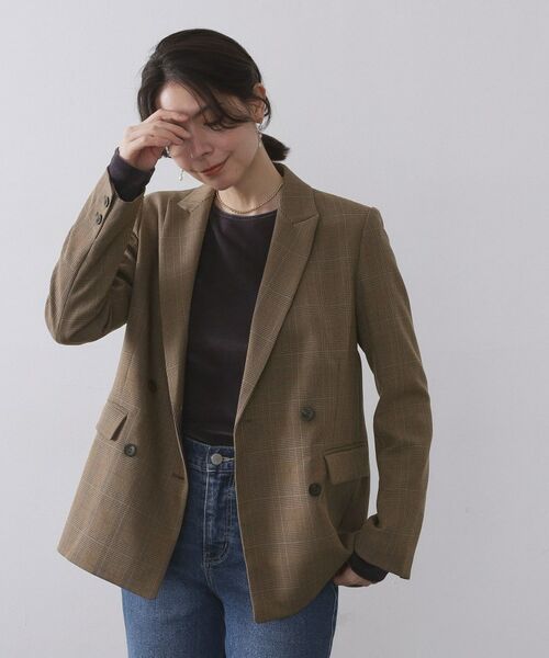 OPAQUE.CLIP / オペーク ドット クリップ テーラードジャケット | グレンチェックダブルジャケット/セットアップ対応可【洗える】 | 詳細4