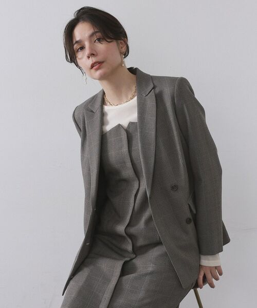 OPAQUE.CLIP / オペーク ドット クリップ テーラードジャケット | グレンチェックダブルジャケット/セットアップ対応可【洗える】 | 詳細7