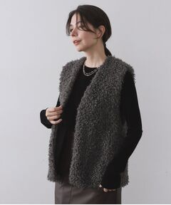 OPAQUE.CLIP / オペーク ドット クリップ ベスト | カーリーフェイクファーベスト【洗濯機OK】