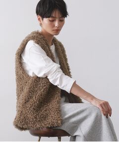 OPAQUE.CLIP / オペーク ドット クリップ ベスト | カーリーフェイクファーベスト【洗濯機OK】