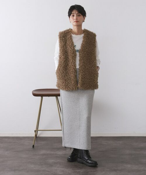 OPAQUE.CLIP / オペーク ドット クリップ ベスト | カーリーフェイクファーベスト【洗濯機OK】 | 詳細10
