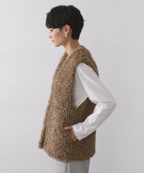 OPAQUE.CLIP / オペーク ドット クリップ ベスト | カーリーフェイクファーベスト【洗濯機OK】 | 詳細14