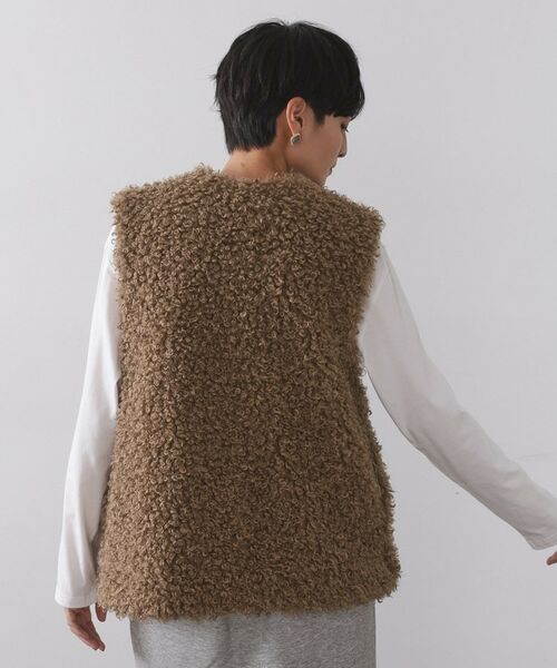 OPAQUE.CLIP / オペーク ドット クリップ ベスト | カーリーフェイクファーベスト【洗濯機OK】 | 詳細15