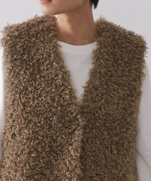 OPAQUE.CLIP / オペーク ドット クリップ ベスト | カーリーフェイクファーベスト【洗濯機OK】 | 詳細16