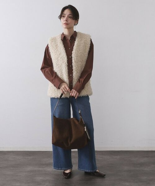 OPAQUE.CLIP / オペーク ドット クリップ ベスト | カーリーフェイクファーベスト【洗濯機OK】 | 詳細2