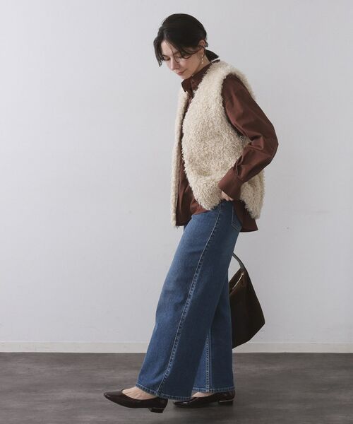 OPAQUE.CLIP / オペーク ドット クリップ ベスト | カーリーフェイクファーベスト【洗濯機OK】 | 詳細3