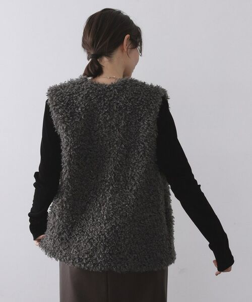 OPAQUE.CLIP / オペーク ドット クリップ ベスト | カーリーフェイクファーベスト【洗濯機OK】 | 詳細5
