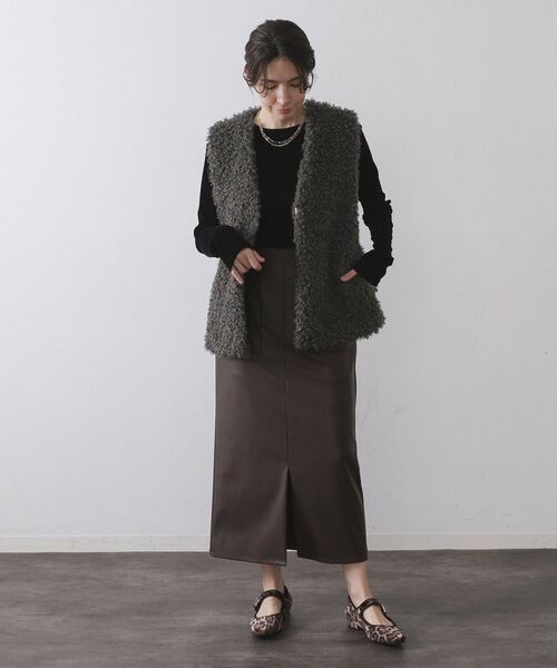 OPAQUE.CLIP / オペーク ドット クリップ ベスト | カーリーフェイクファーベスト【洗濯機OK】 | 詳細6