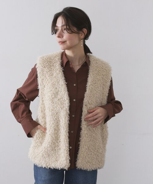 OPAQUE. CLIP/オペーク ドット クリップ カーリーフェイクファーベスト【洗濯機OK】 アイボリー(004) 00(00)