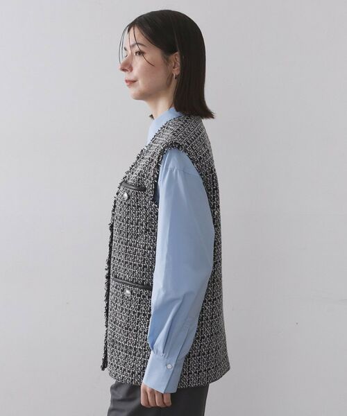 OPAQUE.CLIP / オペーク ドット クリップ ベスト | ツイードVネックベスト【洗濯機OK】 | 詳細10