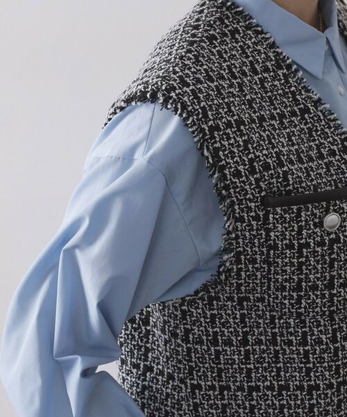 OPAQUE.CLIP / オペーク ドット クリップ ベスト | ツイードVネックベスト【洗濯機OK】 | 詳細13