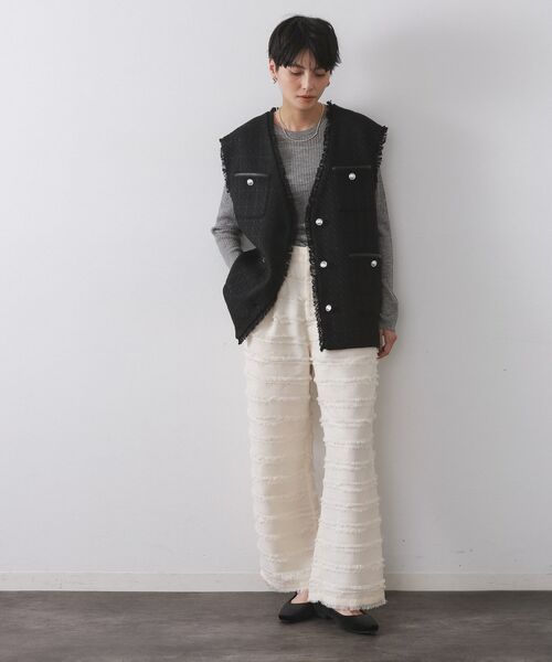 OPAQUE.CLIP / オペーク ドット クリップ ベスト | ツイードVネックベスト【洗濯機OK】 | 詳細2