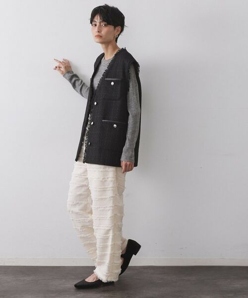 OPAQUE.CLIP / オペーク ドット クリップ ベスト | ツイードVネックベスト【洗濯機OK】 | 詳細3