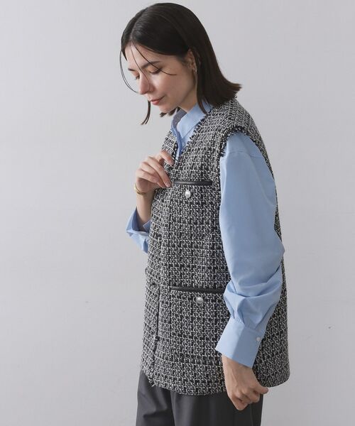 OPAQUE.CLIP / オペーク ドット クリップ ベスト | ツイードVネックベスト【洗濯機OK】 | 詳細5