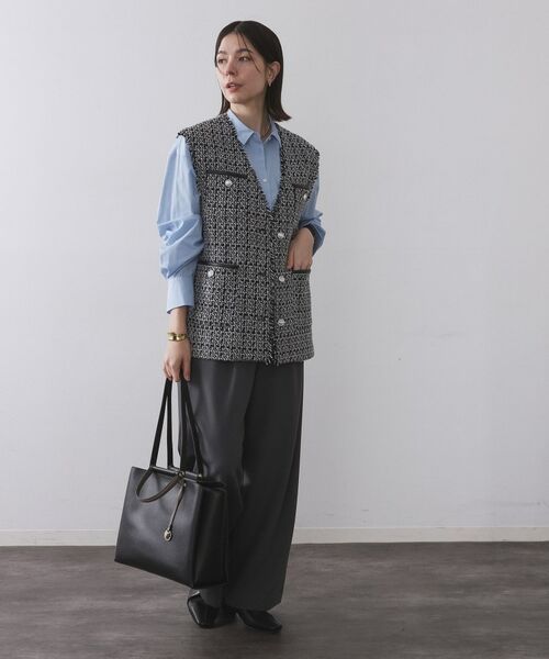 OPAQUE.CLIP / オペーク ドット クリップ ベスト | ツイードVネックベスト【洗濯機OK】 | 詳細6