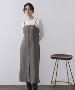 OPAQUE.CLIP / オペーク ドット クリップ ワンピース | グレンチェックキャミワンピース/セットアップ対応可【洗濯機OK】