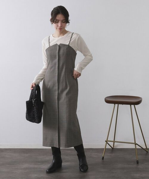 OPAQUE.CLIP / オペーク ドット クリップ ワンピース | グレンチェックキャミワンピース/セットアップ対応可【洗濯機OK】 | 詳細1