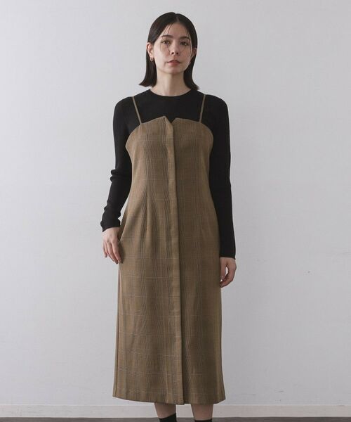 OPAQUE.CLIP / オペーク ドット クリップ ワンピース | グレンチェックキャミワンピース/セットアップ対応可【洗濯機OK】 | 詳細13