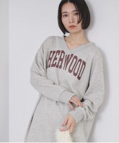 OPAQUE.CLIP / オペーク ドット クリップ ミニ丈・ひざ丈ワンピース | ロゴプリント裏毛ワンピース【洗濯機OK】