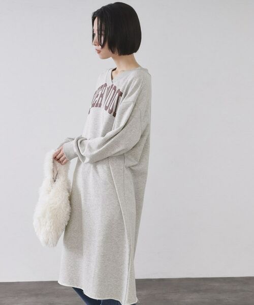 OPAQUE.CLIP / オペーク ドット クリップ ミニ丈・ひざ丈ワンピース | ロゴプリント裏毛ワンピース【洗濯機OK】 | 詳細1