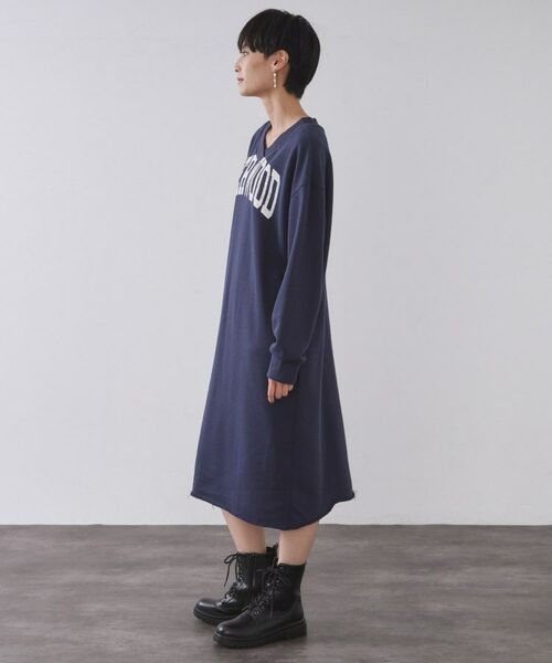 OPAQUE.CLIP / オペーク ドット クリップ ミニ丈・ひざ丈ワンピース | ロゴプリント裏毛ワンピース【洗濯機OK】 | 詳細10