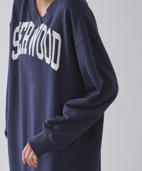 OPAQUE.CLIP / オペーク ドット クリップ ミニ丈・ひざ丈ワンピース | ロゴプリント裏毛ワンピース【洗濯機OK】 | 詳細13