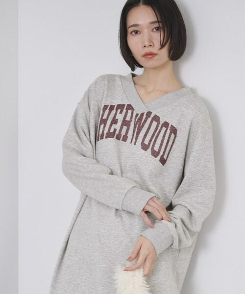 OPAQUE. CLIP/オペーク ドット クリップ ロゴプリント裏毛ワンピース【洗濯機OK】 グレー(012) 40(L) OPAQUE. CLIP/オペーク ドット クリップ ロゴプリント裏毛ワンピース【洗濯機OK】 グレー(012) 40(L)