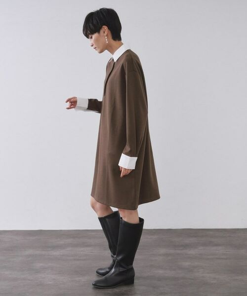 OPAQUE.CLIP / オペーク ドット クリップ ワンピース | ポロ衿配色ミニワンピース【洗濯機OK】 | 詳細10