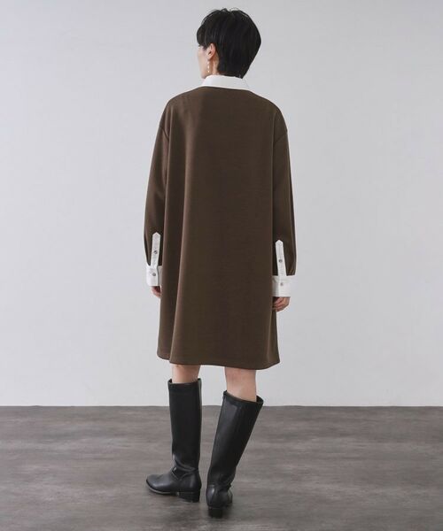 OPAQUE.CLIP / オペーク ドット クリップ ワンピース | ポロ衿配色ミニワンピース【洗濯機OK】 | 詳細11