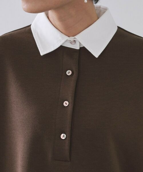 OPAQUE.CLIP / オペーク ドット クリップ ワンピース | ポロ衿配色ミニワンピース【洗濯機OK】 | 詳細12