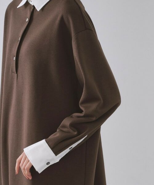 OPAQUE.CLIP / オペーク ドット クリップ ワンピース | ポロ衿配色ミニワンピース【洗濯機OK】 | 詳細13