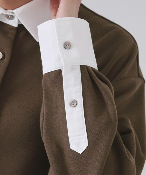 OPAQUE.CLIP / オペーク ドット クリップ ワンピース | ポロ衿配色ミニワンピース【洗濯機OK】 | 詳細14