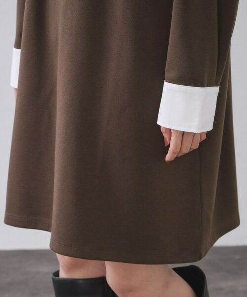 OPAQUE.CLIP / オペーク ドット クリップ ワンピース | ポロ衿配色ミニワンピース【洗濯機OK】 | 詳細15