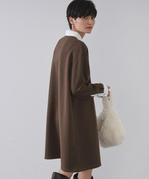 OPAQUE.CLIP / オペーク ドット クリップ ワンピース | ポロ衿配色ミニワンピース【洗濯機OK】 | 詳細6