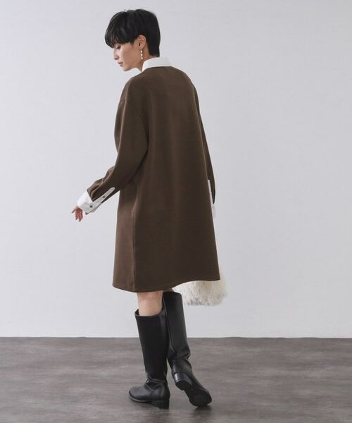 OPAQUE.CLIP / オペーク ドット クリップ ワンピース | ポロ衿配色ミニワンピース【洗濯機OK】 | 詳細7