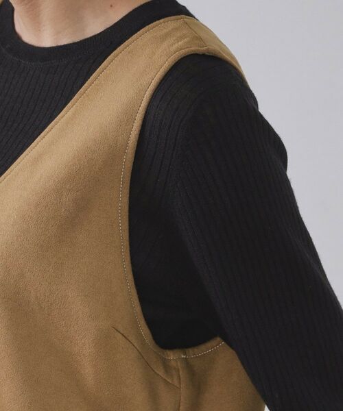 OPAQUE.CLIP / オペーク ドット クリップ ワンピース | スエードライクVネックジャンドレ【洗濯機OK】 | 詳細13