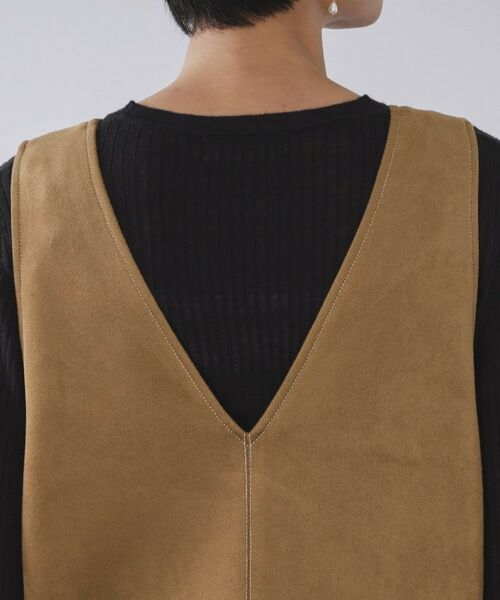 OPAQUE.CLIP / オペーク ドット クリップ ワンピース | スエードライクVネックジャンドレ【洗濯機OK】 | 詳細14