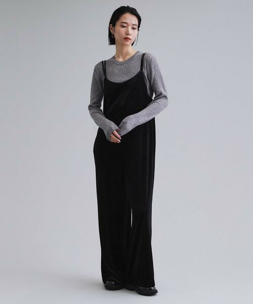 OPAQUE.CLIP / オペーク ドット クリップ サロペット・オールインワン | 【es】ベロアサロペット【洗濯機OK】 | 詳細1