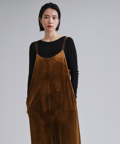 OPAQUE.CLIP / オペーク ドット クリップ サロペット・オールインワン | 【es】ベロアサロペット【洗濯機OK】 | 詳細5