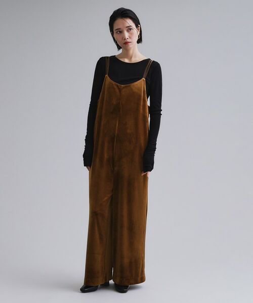 OPAQUE.CLIP / オペーク ドット クリップ サロペット・オールインワン | 【es】ベロアサロペット【洗濯機OK】 | 詳細9