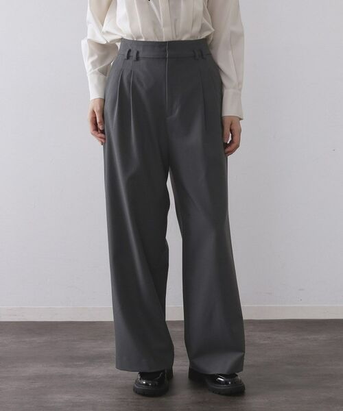 OPAQUE.CLIP / オペーク ドット クリップ パンツ | ベルト付きタックワイドパンツ【洗濯機OK】 | 詳細12